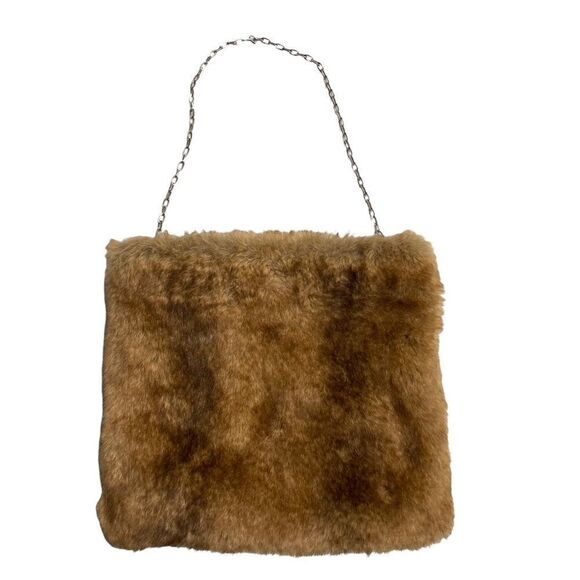 TERRY LEWIS Classic Luxuries Faux Fur Shoulder Bag Brown - Picture 9 of 11
